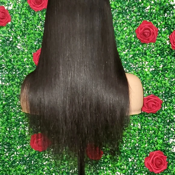 18" Raw Virgin Burmese Straight Full Lace Wig - Picture 5 of 10